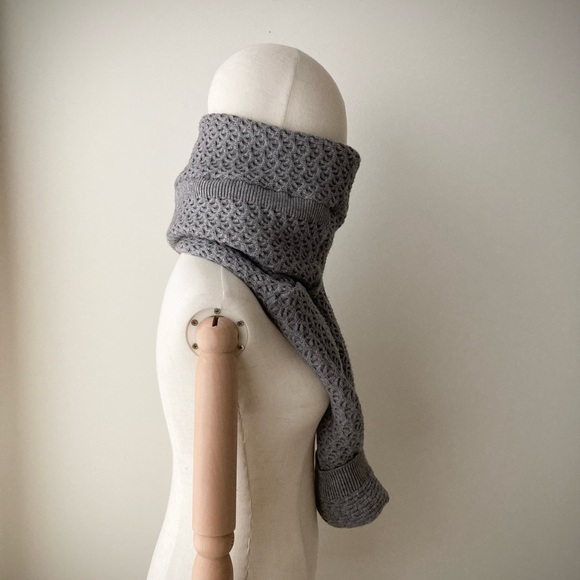 joodito chubby textured sweater wrap japanese boro scarf chunky thick warm gray - Picture 5 of 9